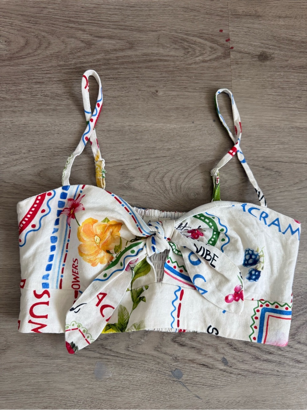 Floral Tie-Front Crop Top in Multicolor
